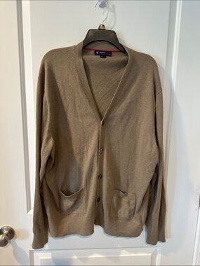 Daniel Cremieux Men’s Brown V-Neck Button Cardigan